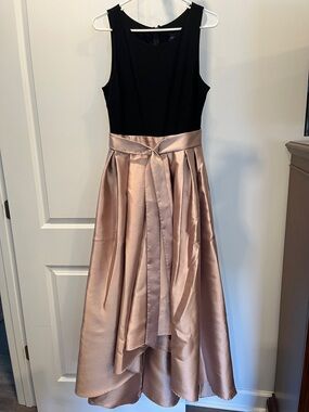 Xscape Black and Gold-ish Sleeveless Full Length Dress